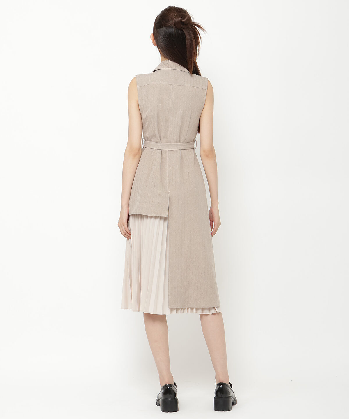 REDYAZEL「ノースリーブサイドプリーツワンピース」|ワンピース|