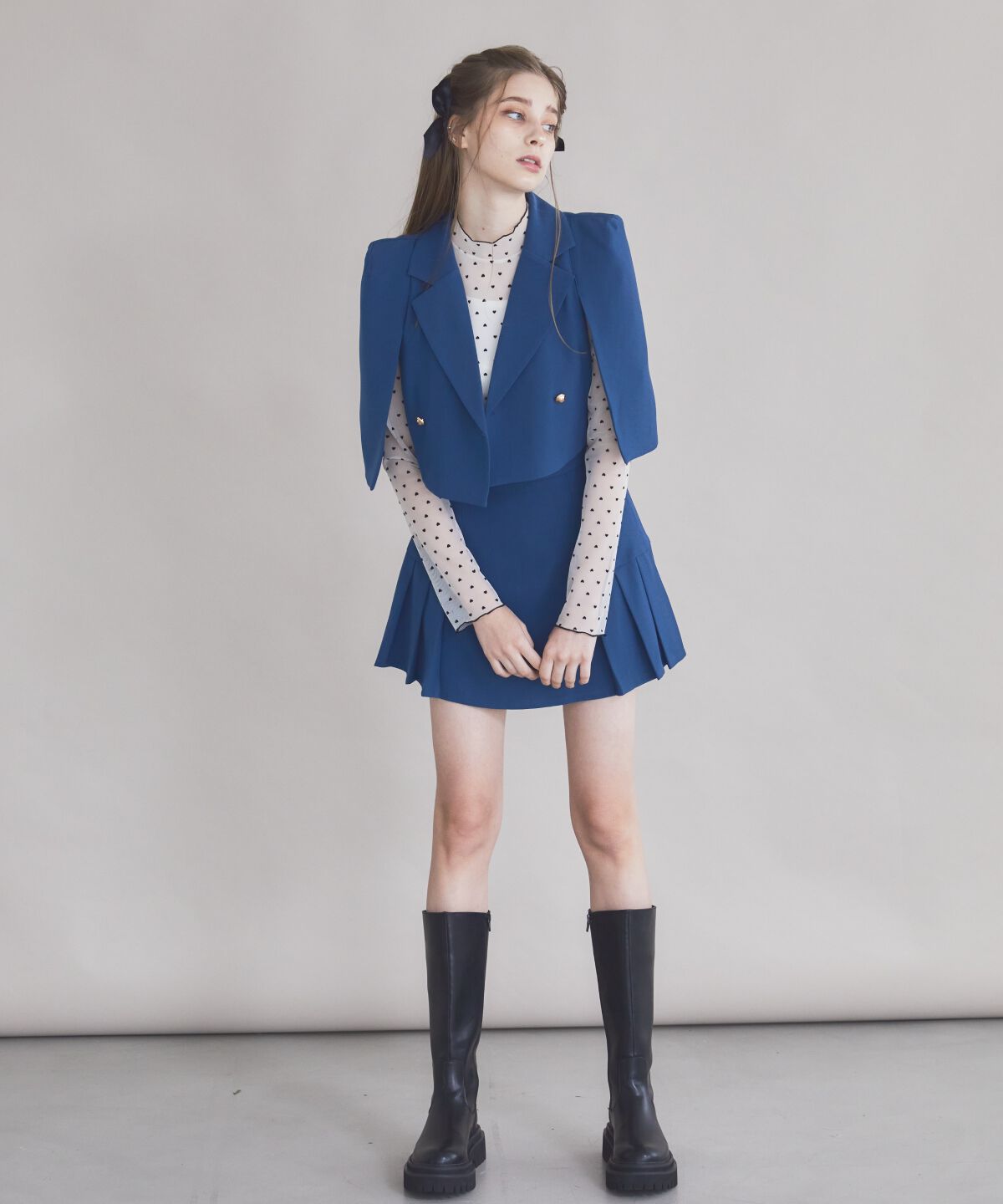 REDYAZEL「ケープ風ショートジャケット」|テーラードジャケット|