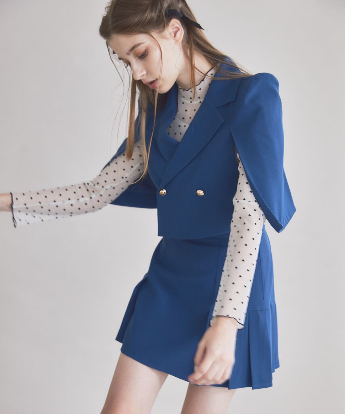 REDYAZEL「ケープ風ショートジャケット」|テーラードジャケット|