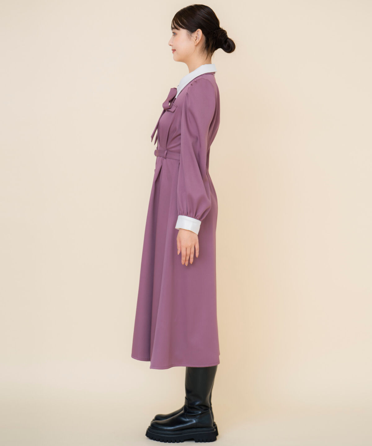 REDYAZEL「リボンタイパフスリーブワンピース」|ワンピース|