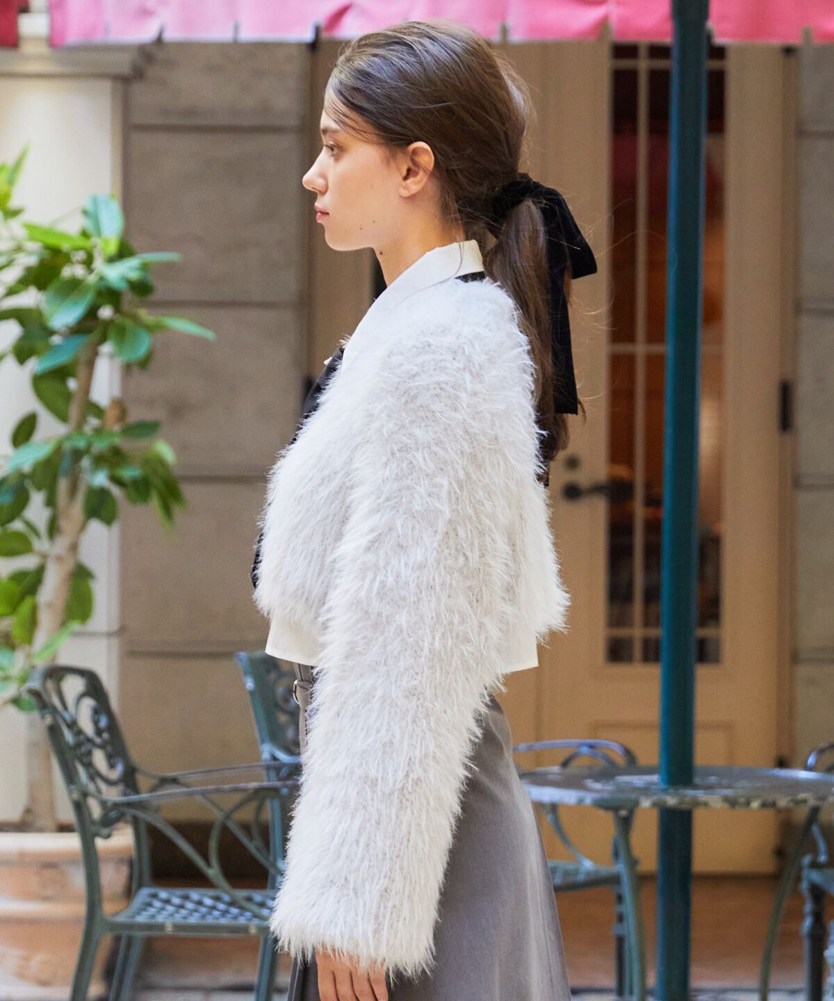 REDYAZEL「シャギーニット＆ネクタイシャツセット」|ニット・セーター|