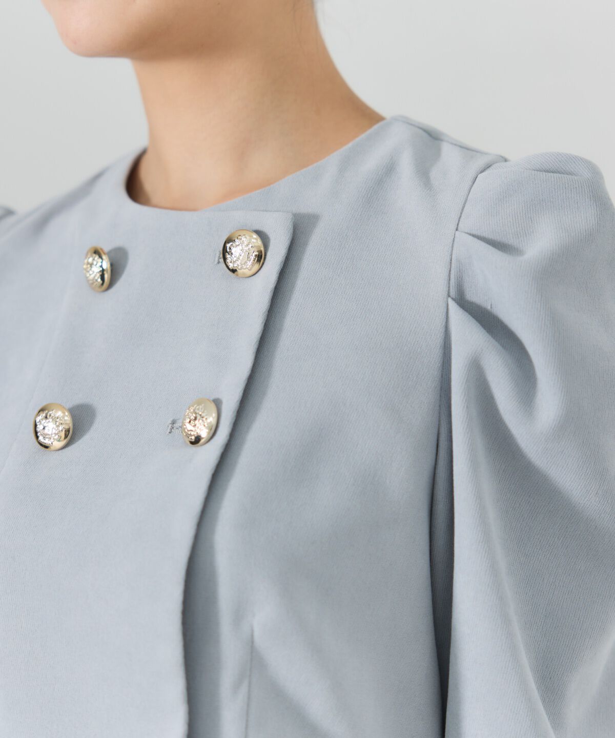 REDYAZEL「ダブルボタンバイカラージャケット」|ノーカラージャケット|