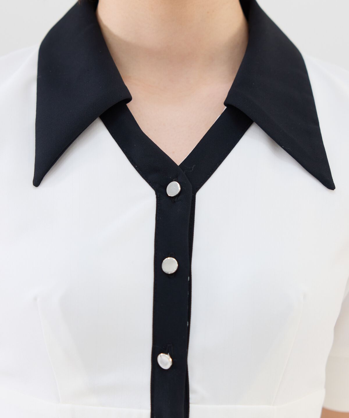 REDYAZEL「バイカラースキッパー半袖シャツワンピース」|ワンピース|