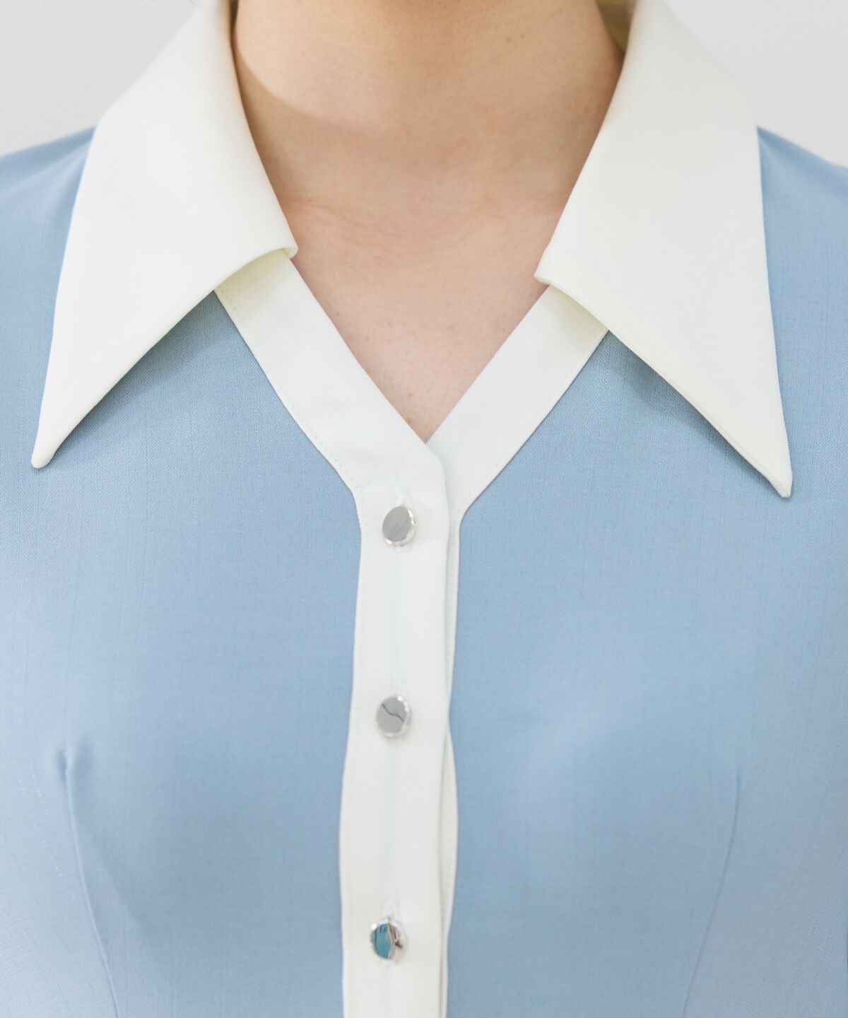 REDYAZEL「バイカラースキッパー半袖シャツワンピース」|ワンピース|