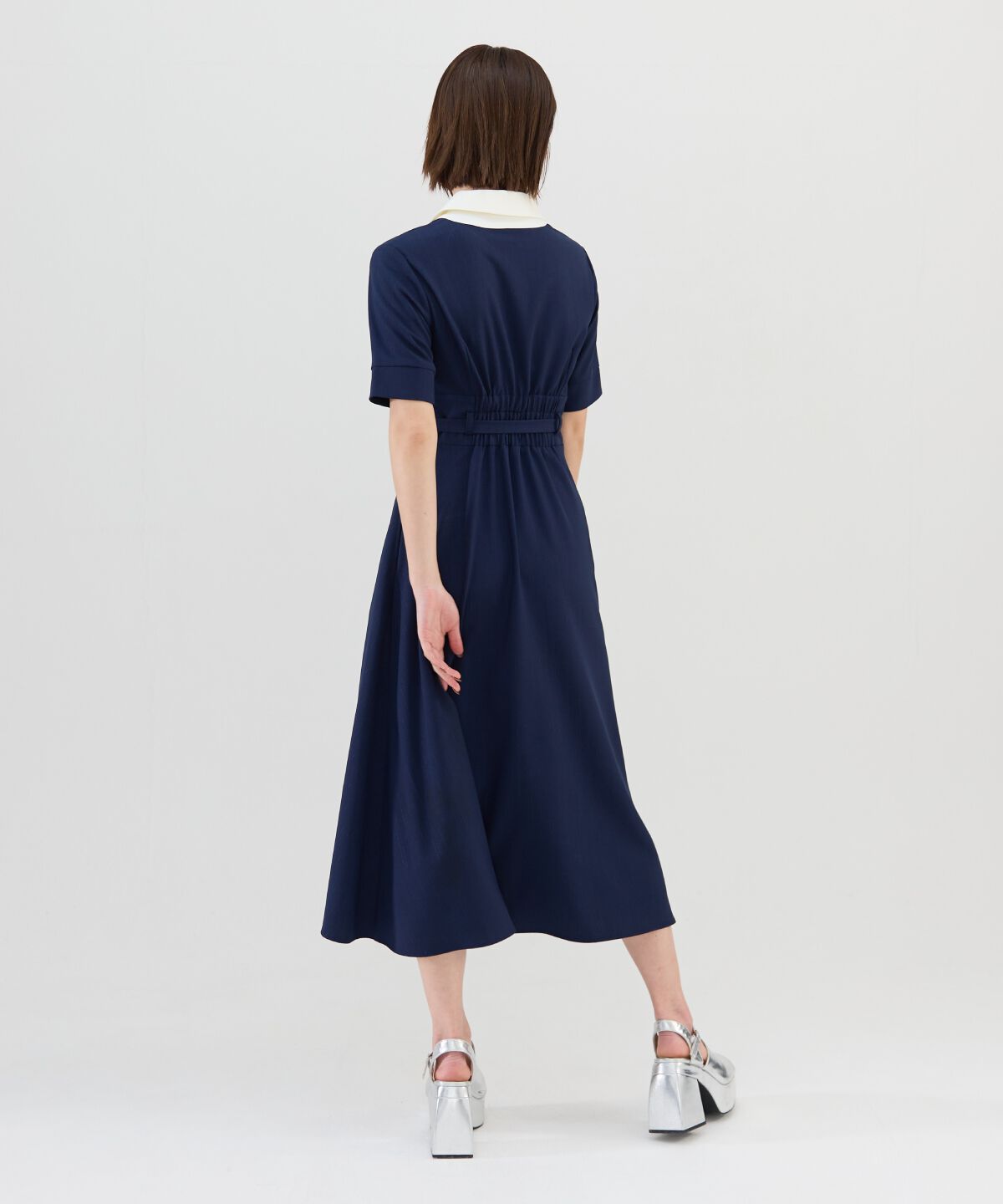 REDYAZEL「バイカラースキッパー半袖シャツワンピース」|ワンピース|