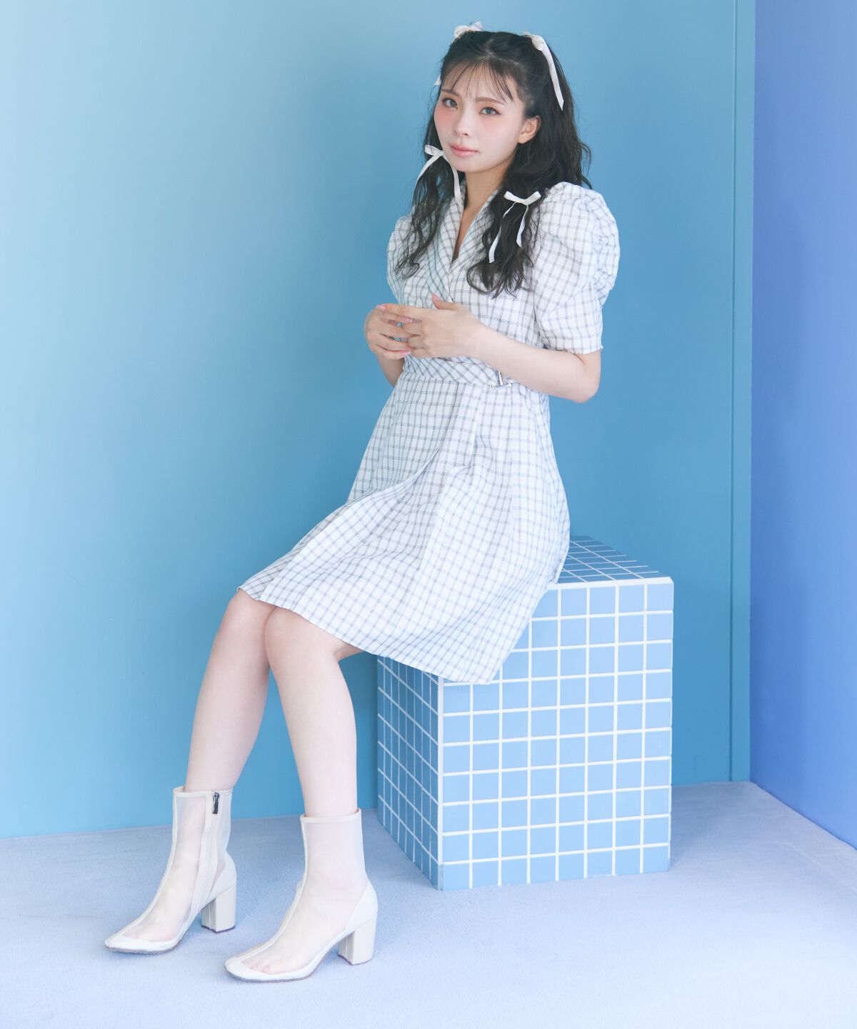 REDYAZEL「チェックミニジャケットワンピース」|ワンピース|