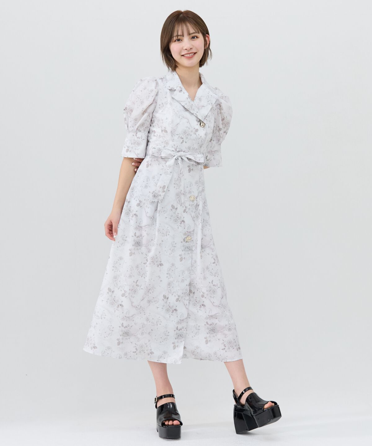 REDYAZEL「ローズプリントロングワンピース」|ワンピース|