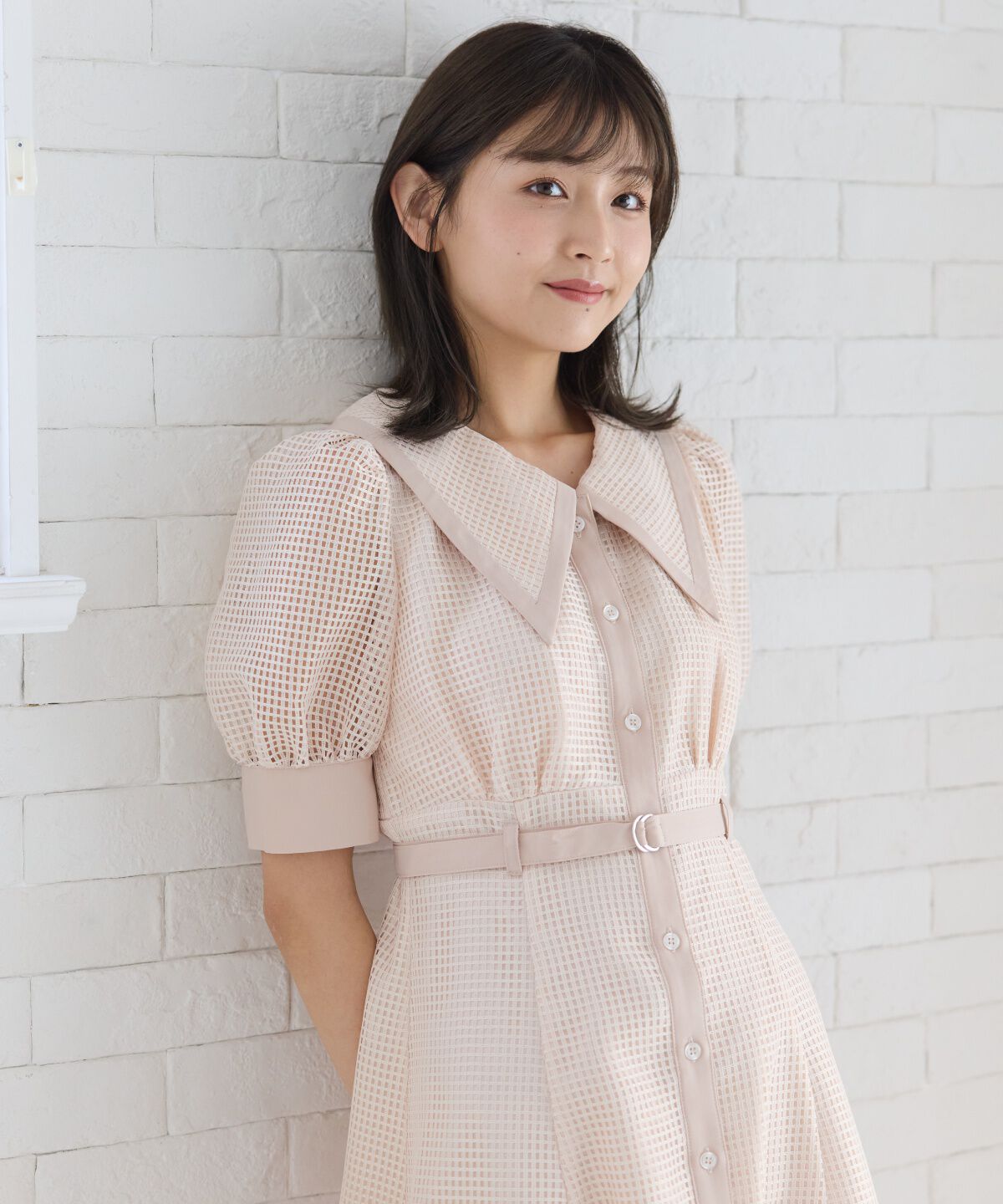 REDYAZEL「ビッグカラースクエアレースワンピース」|ワンピース|