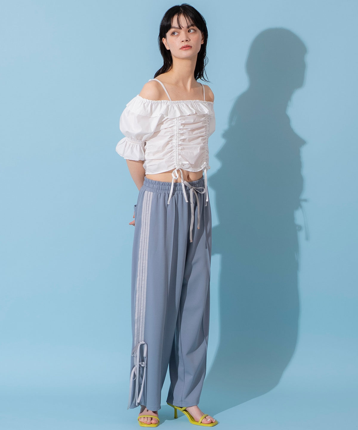 REDYAZEL「ドロストフリルオフショルブラウス」|シャツ・ブラウス|