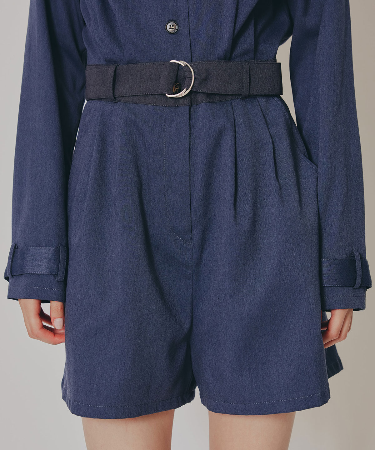 REDYAZEL「バイカラーベルトショートオールインワン」|オールインワン|