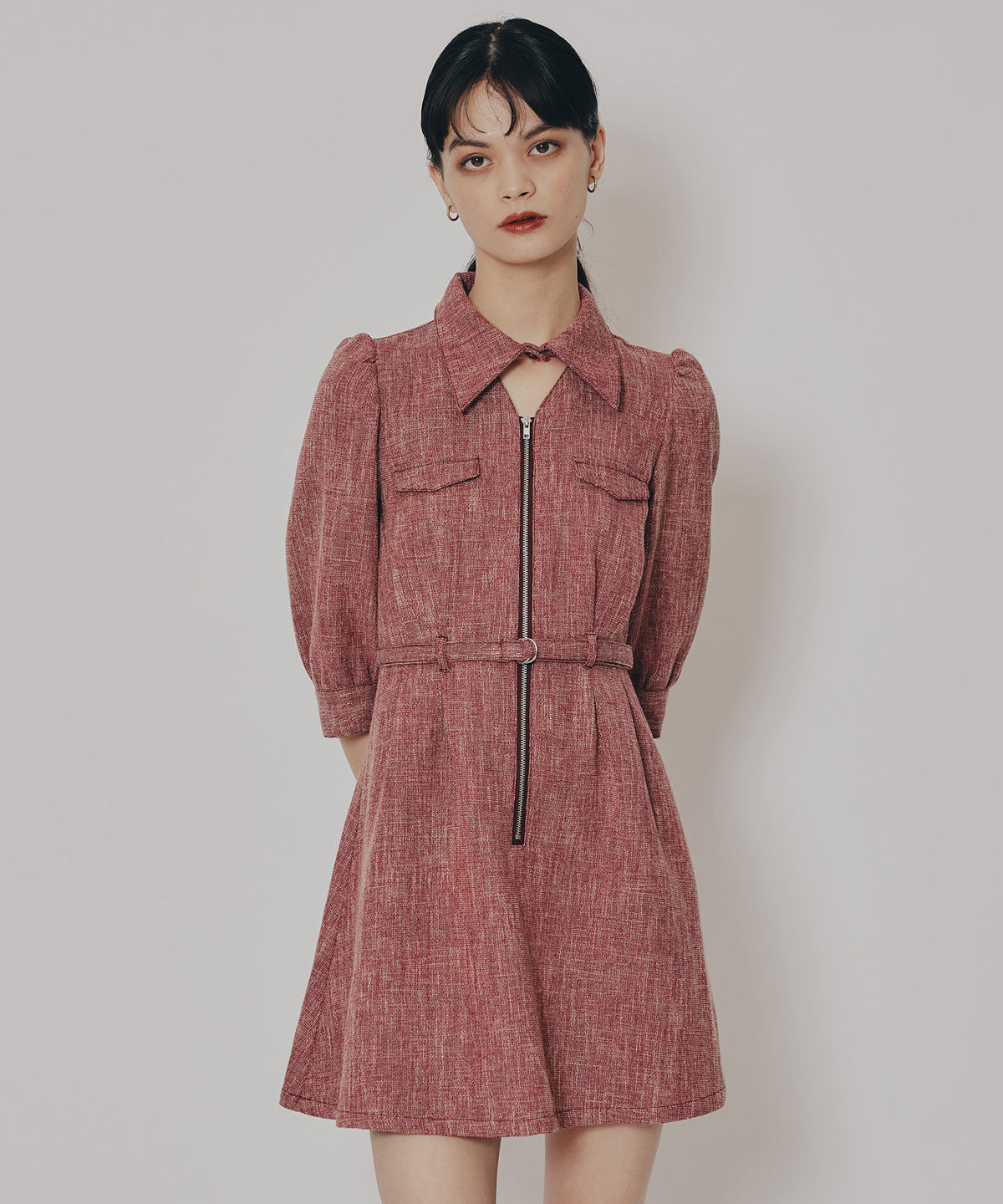 REDYAZEL「カラーミックスフロントZIPワンピース」|ワンピース|