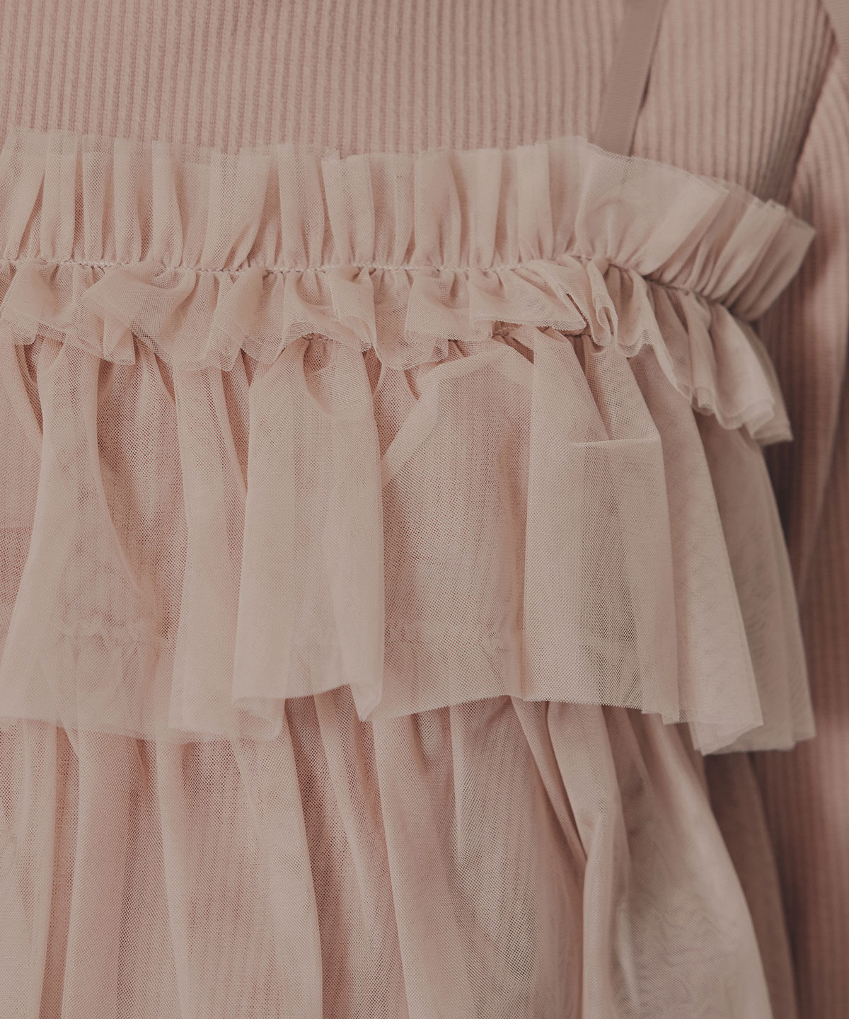 REDYAZEL「リボンチュールフリルビスチェニットトップス」|ニット・セーター|