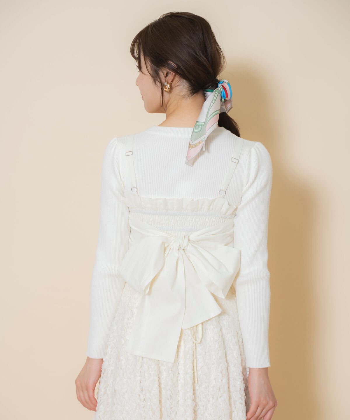 WILLSELECTION「フラワーチュールビスチェ付きニット」|ニット・セーター|