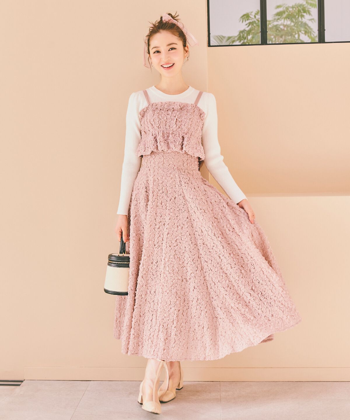 WILLSELECTION「フラワーチュールビスチェ付きニット」|ニット・セーター|