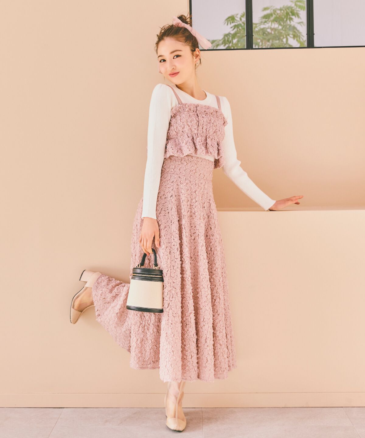 WILLSELECTION「フラワーチュールビスチェ付きニット」|ニット・セーター|