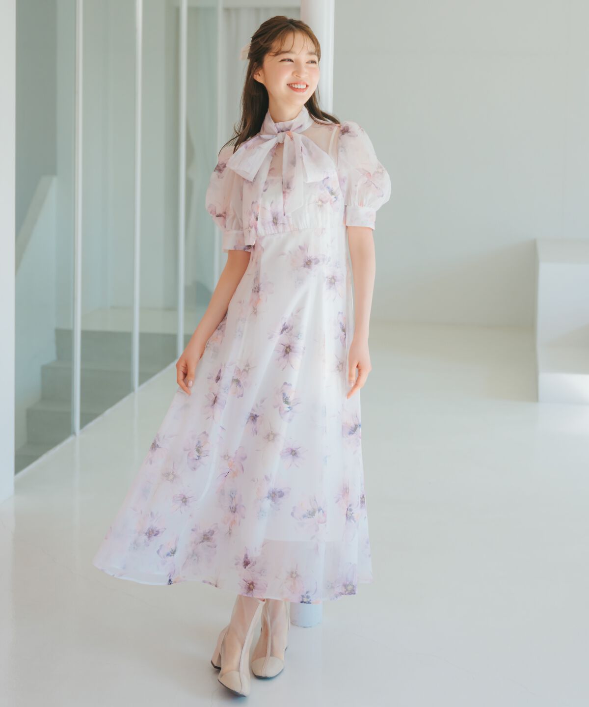 WILLSELECTION「オリジナルマーブルフラワーワンピース」|ワンピース|
