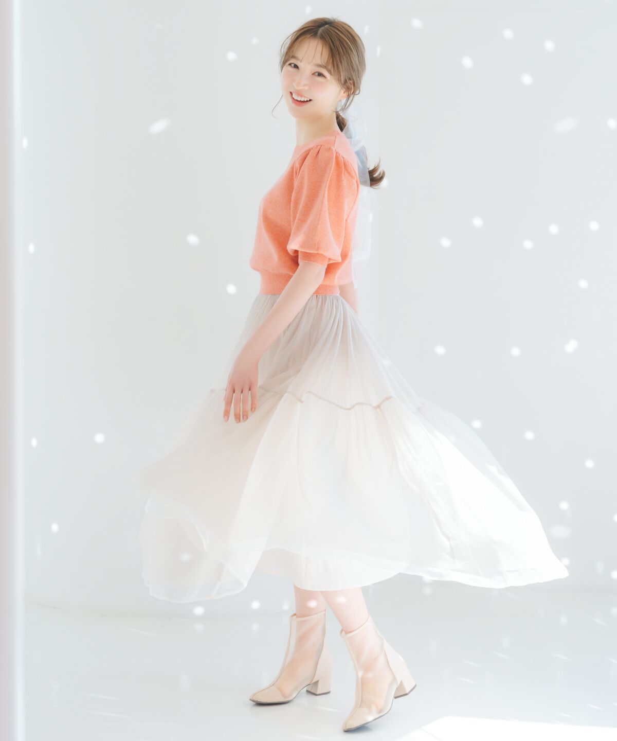 WILLSELECTION「ラメチュールボリュームスカート」|フレア|