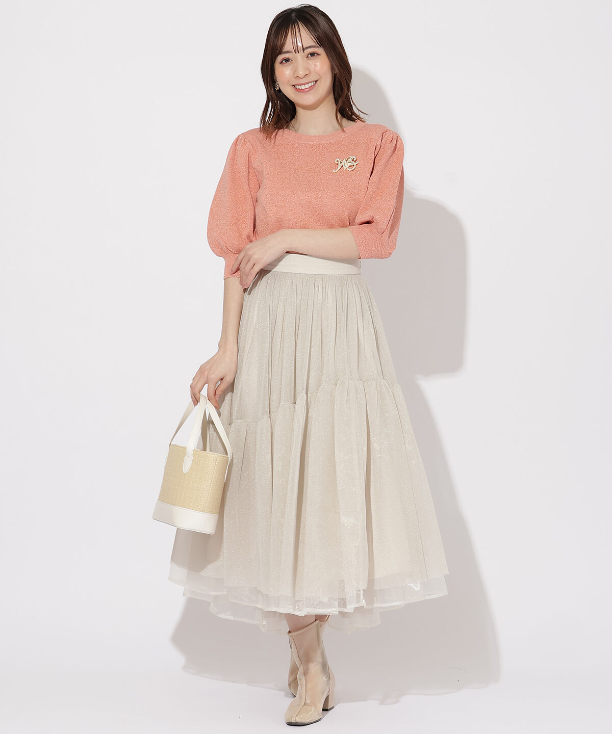 WILLSELECTION「ラメチュールボリュームスカート」|フレア|