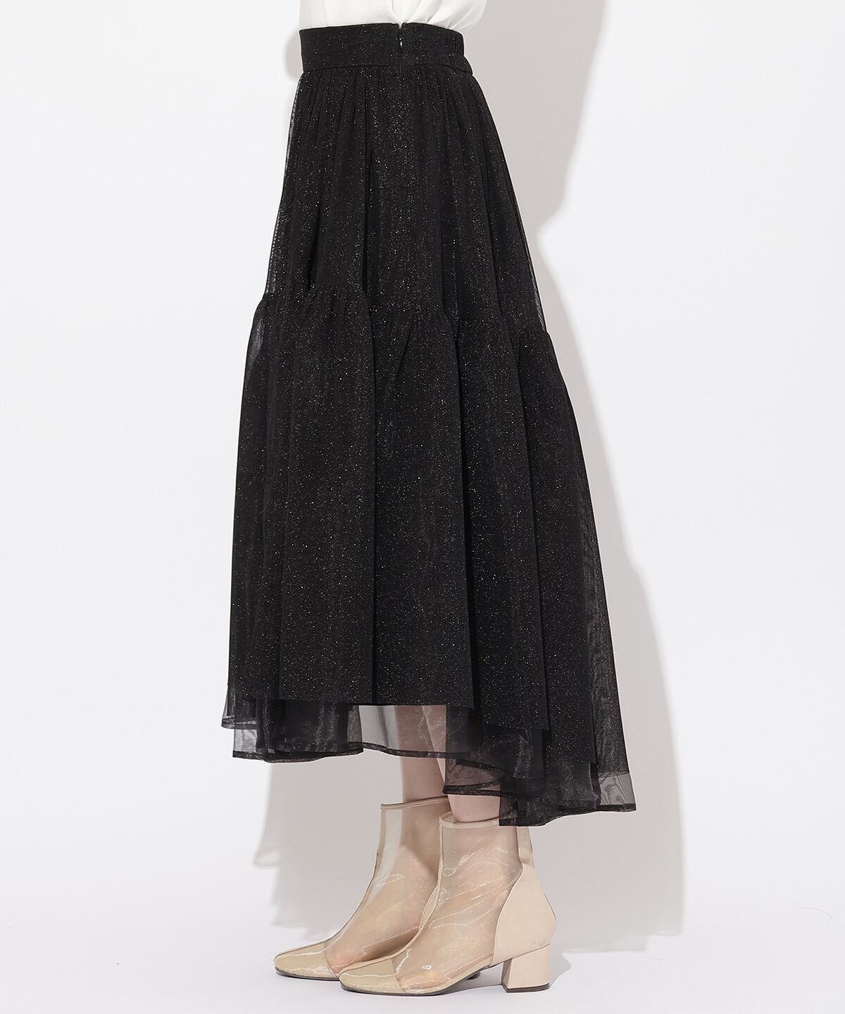 WILLSELECTION「ラメチュールボリュームスカート」|フレア|