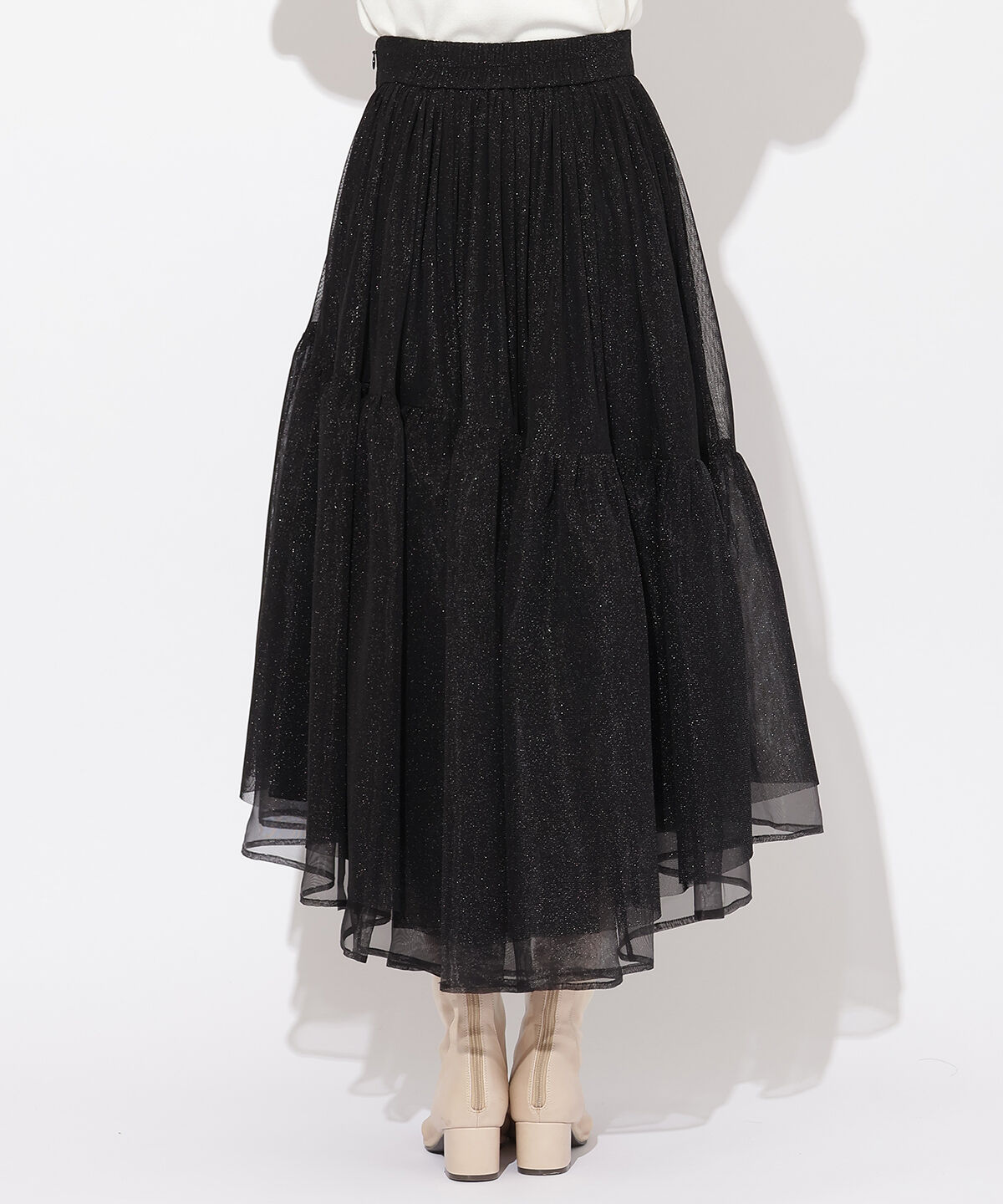 WILLSELECTION「ラメチュールボリュームスカート」|フレア|