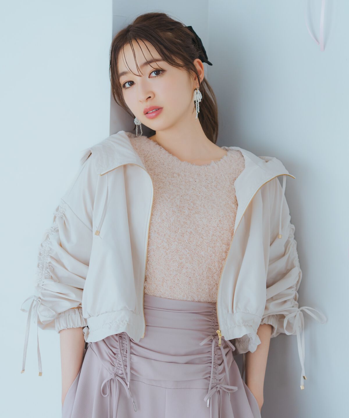 WILLSELECTION「リボンブローチ付きテディヤーンニット」|ニット・セーター|