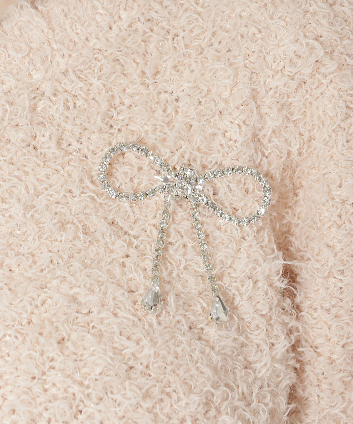 WILLSELECTION「リボンブローチ付きテディヤーンニット」|ニット・セーター|