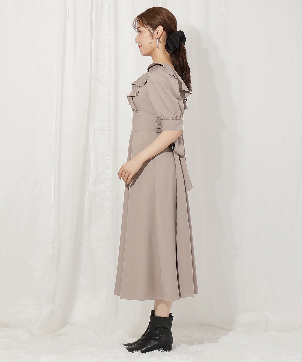 WILLSELECTION「ラッフルフリルパフ袖ワンピース」|ワンピース|