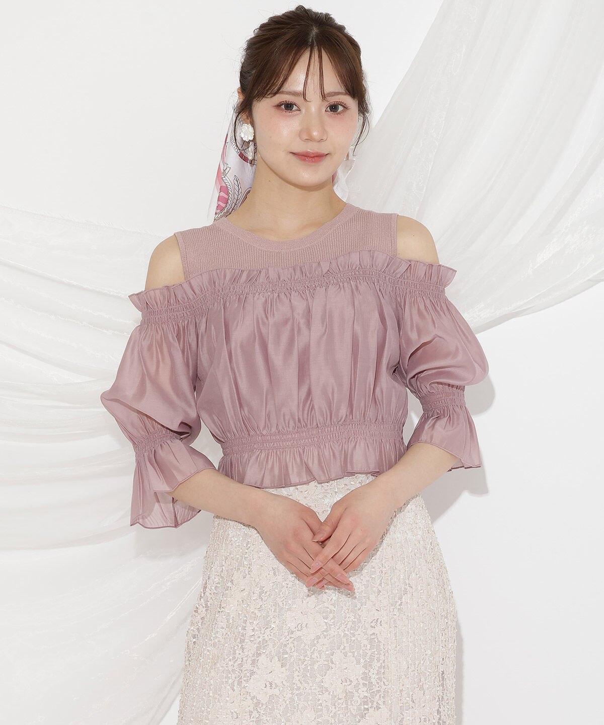 WILLSELECTION「レイヤード風オフショルニットプルオーバー」|ニット・セーター|