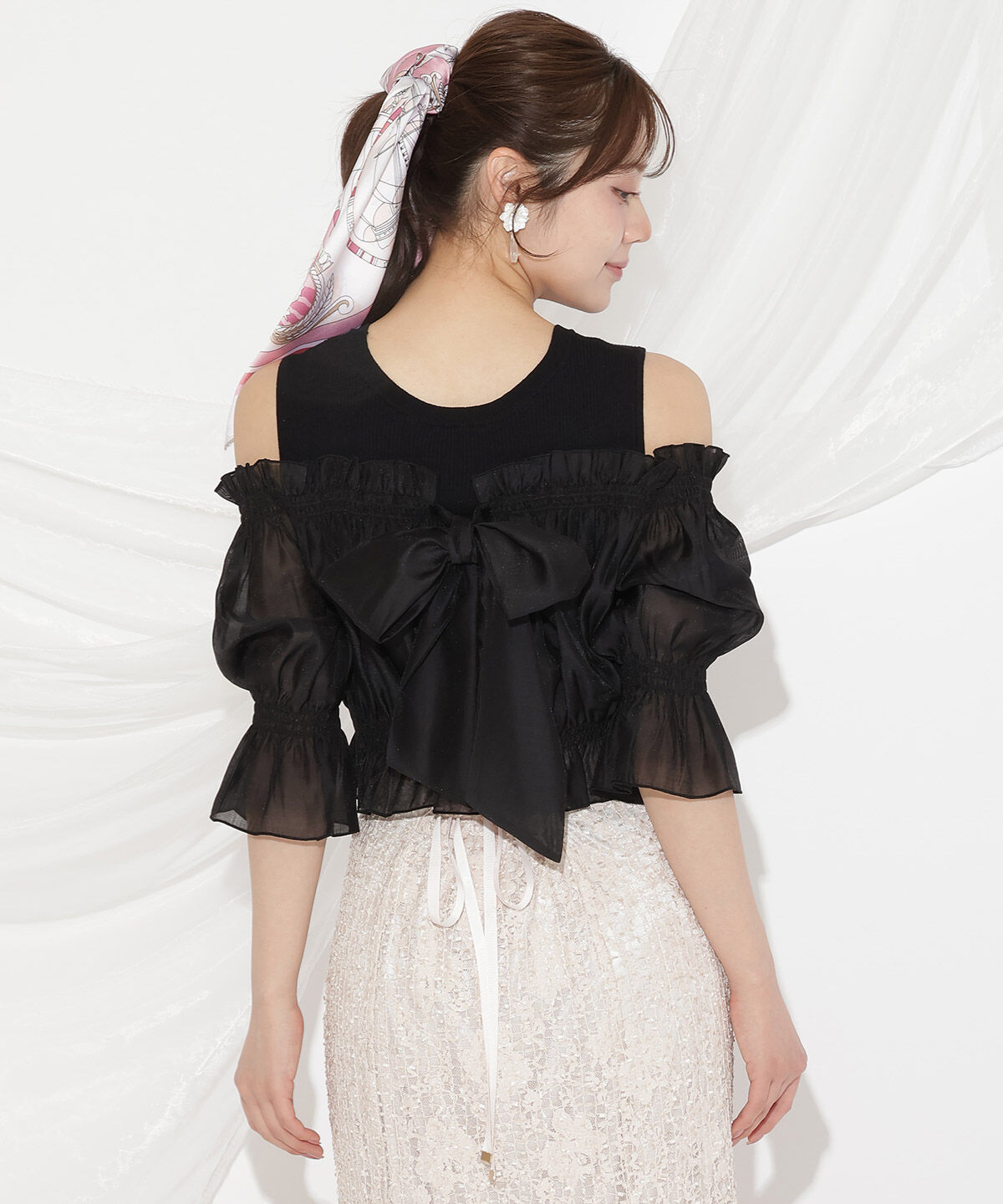 WILLSELECTION「レイヤード風オフショルニットプルオーバー」|ニット・セーター|