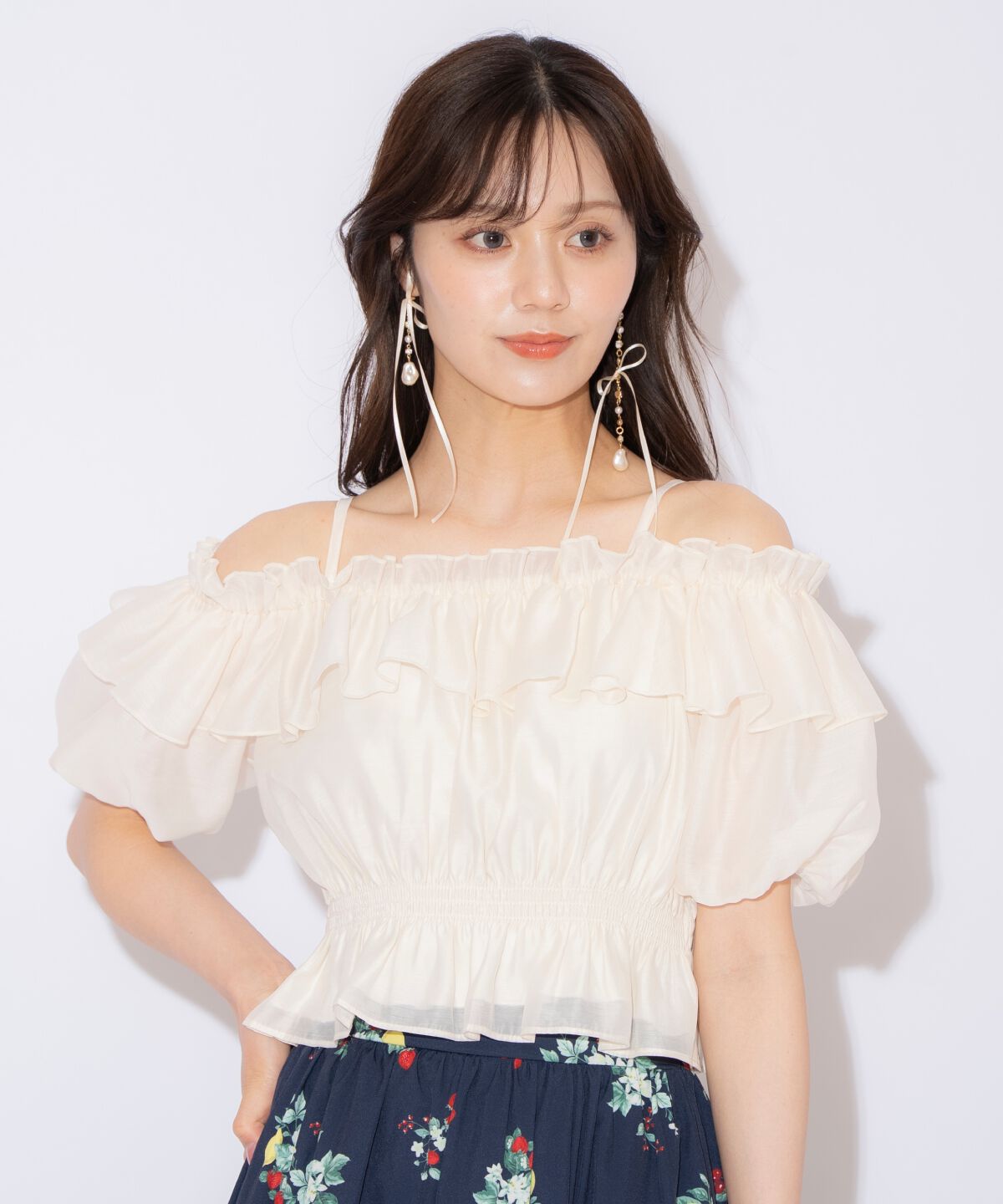 WILLSELECTION「シャーリングオフショルブラウス」|シャツ・ブラウス|