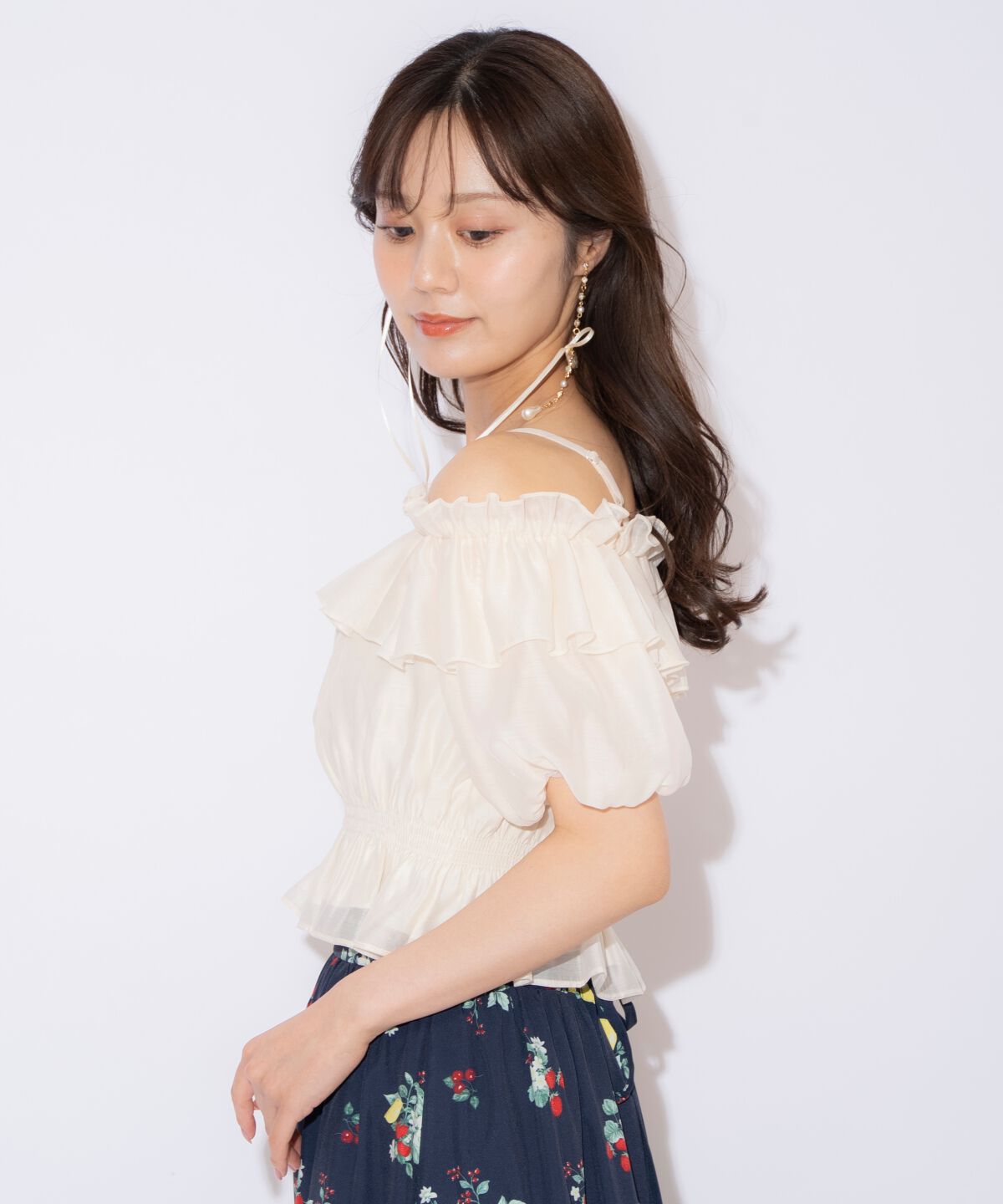 WILLSELECTION「シャーリングオフショルブラウス」|シャツ・ブラウス|