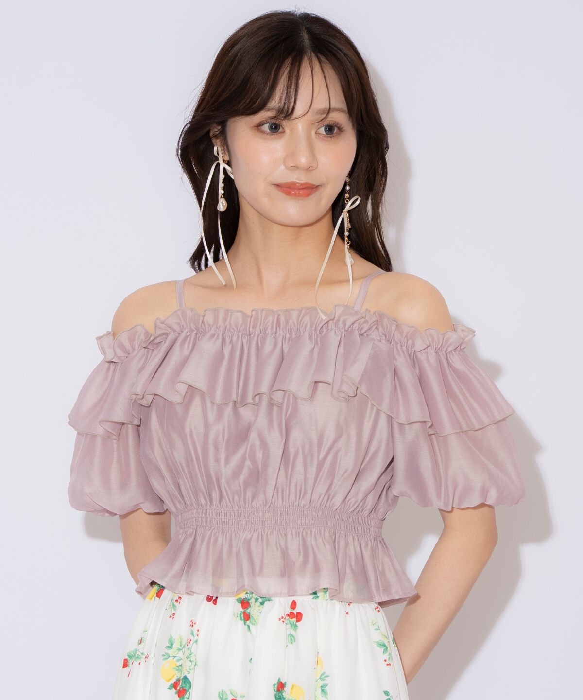 WILLSELECTION「シャーリングオフショルブラウス」|シャツ・ブラウス|