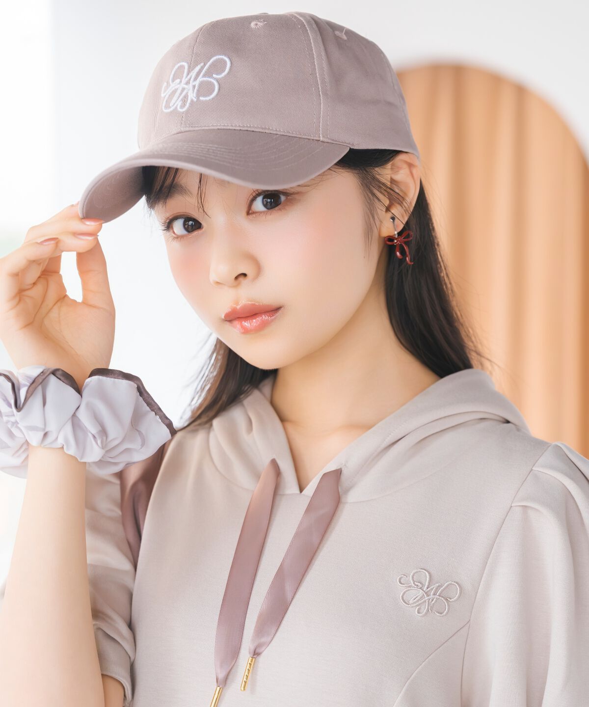 WILLSELECTION「リボンプリントパイピングシュシュ」|ヘアゴム・シュシュ|