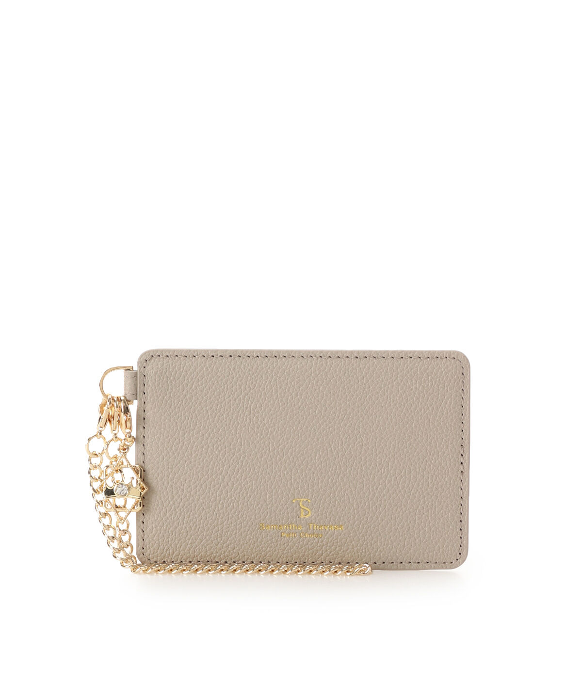Samantha Thavasa Petit Choice「チャーム付きパスケース」|定期入れ|グレージュ