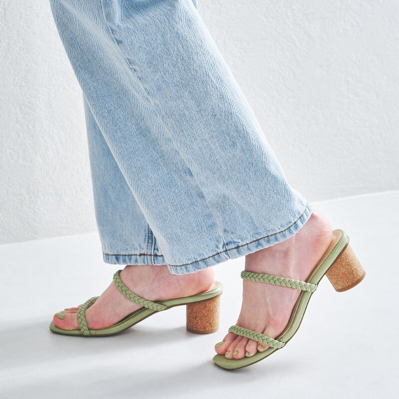 WA Oriental TRaffic「編み込みダブルベルトサンダル/22211」|サンダル|GREEN