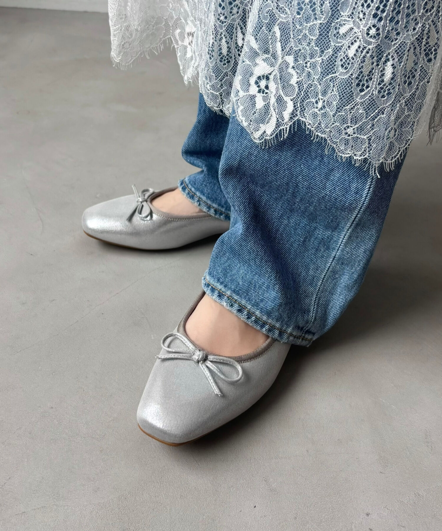 ORiental TRaffic「【跳べるパンプス/シリーズ累計１５０万足突破】 バレエシューズ /R-3208 厚手クッション フラット」|パンプス|SILVER