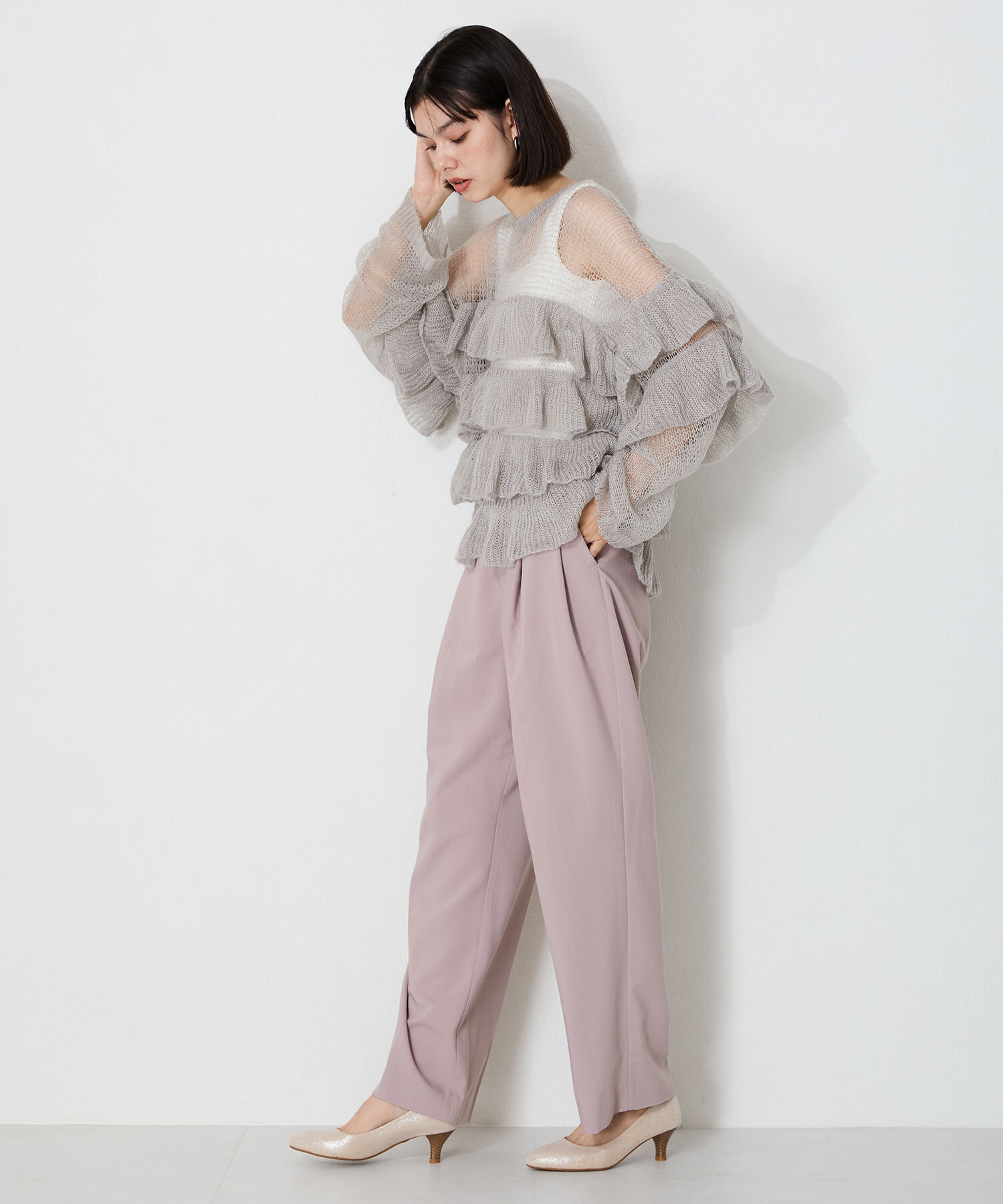 ORiental TRaffic「【WEB限定 / 累計9万足突破】 ミドルヒール パンプス /R-4008  ヒール5.5cm シンプル オフィス クッション」|パンプス|