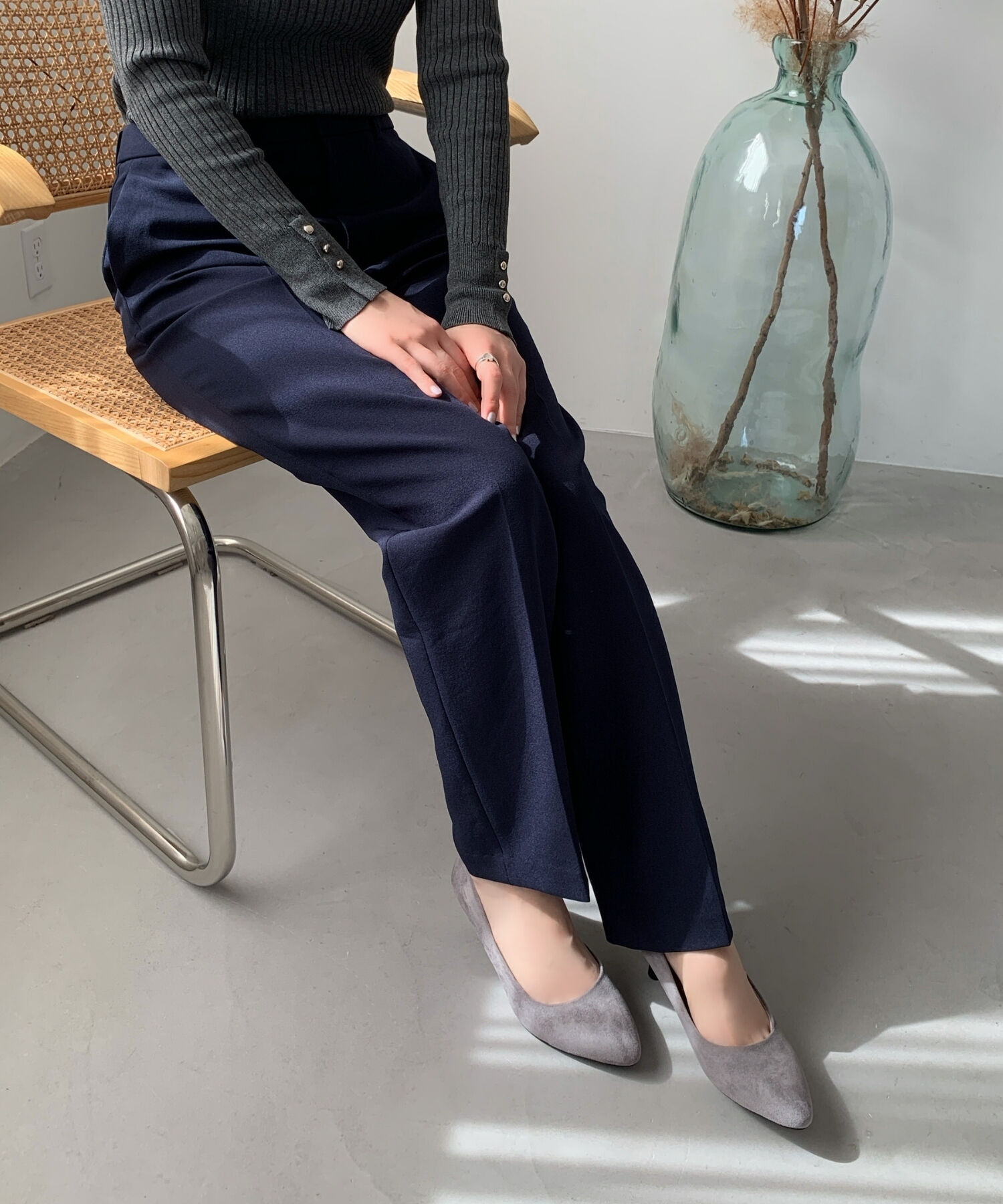 ORiental TRaffic「【WEB限定 / 累計9万足突破】 ミドルヒール パンプス /R-4008  ヒール5.5cm シンプル オフィス クッション」|パンプス|