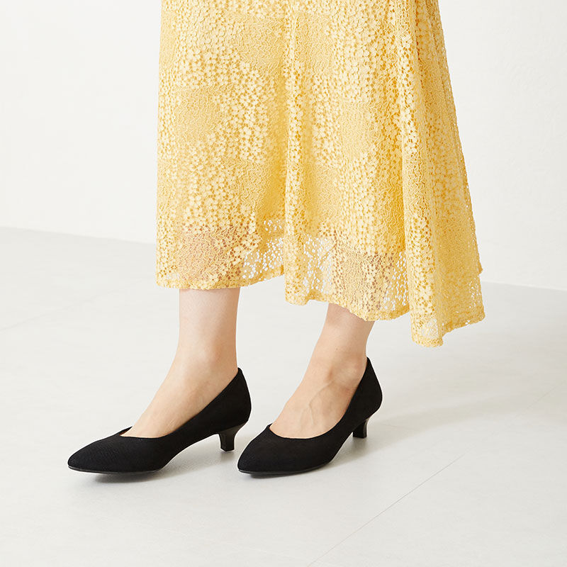 WA Oriental TRaffic「【アウトレット価格】ポインテッドトゥキトゥンヒールパンプス/32110 パンプス 人気　トレンド」|パンプス|BLACK