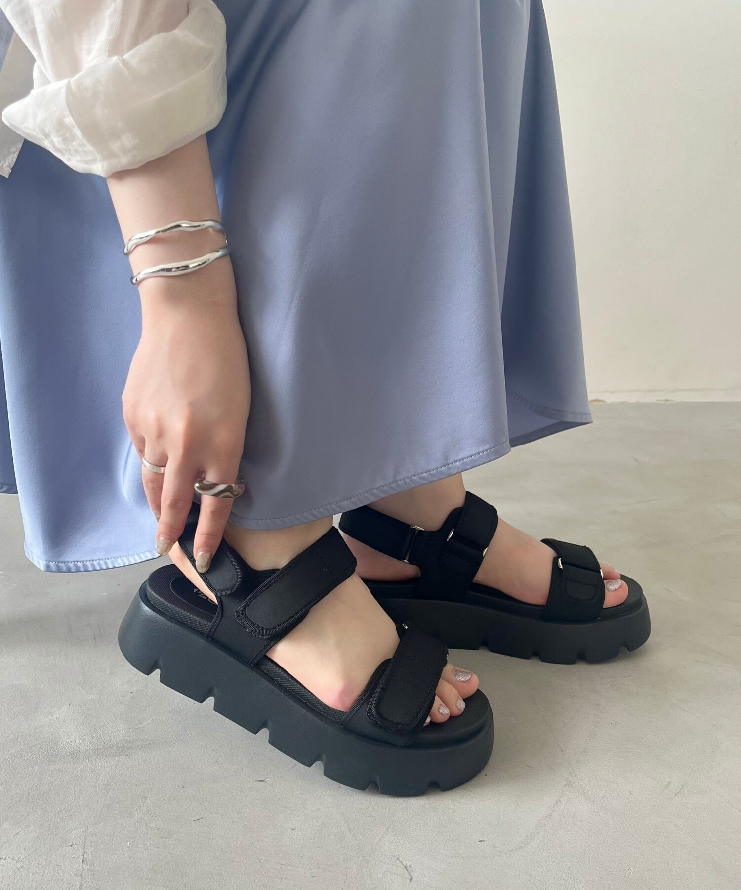 ORiental TRaffic「【アウトレット価格】厚底ナイロンベルトスポーツサンダル/OT3212 サンダル 厚底 スポサン 人気」|サンダル|