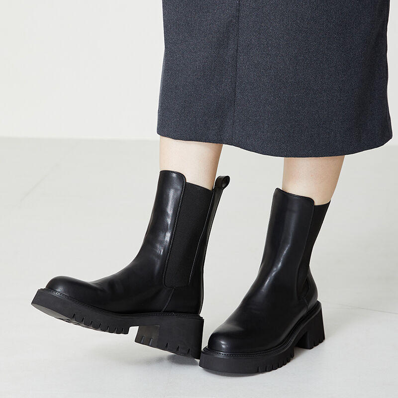 ORiental TRaffic「厚底サイドゴアブーツ/31419」|ショートブーツ|BLACK