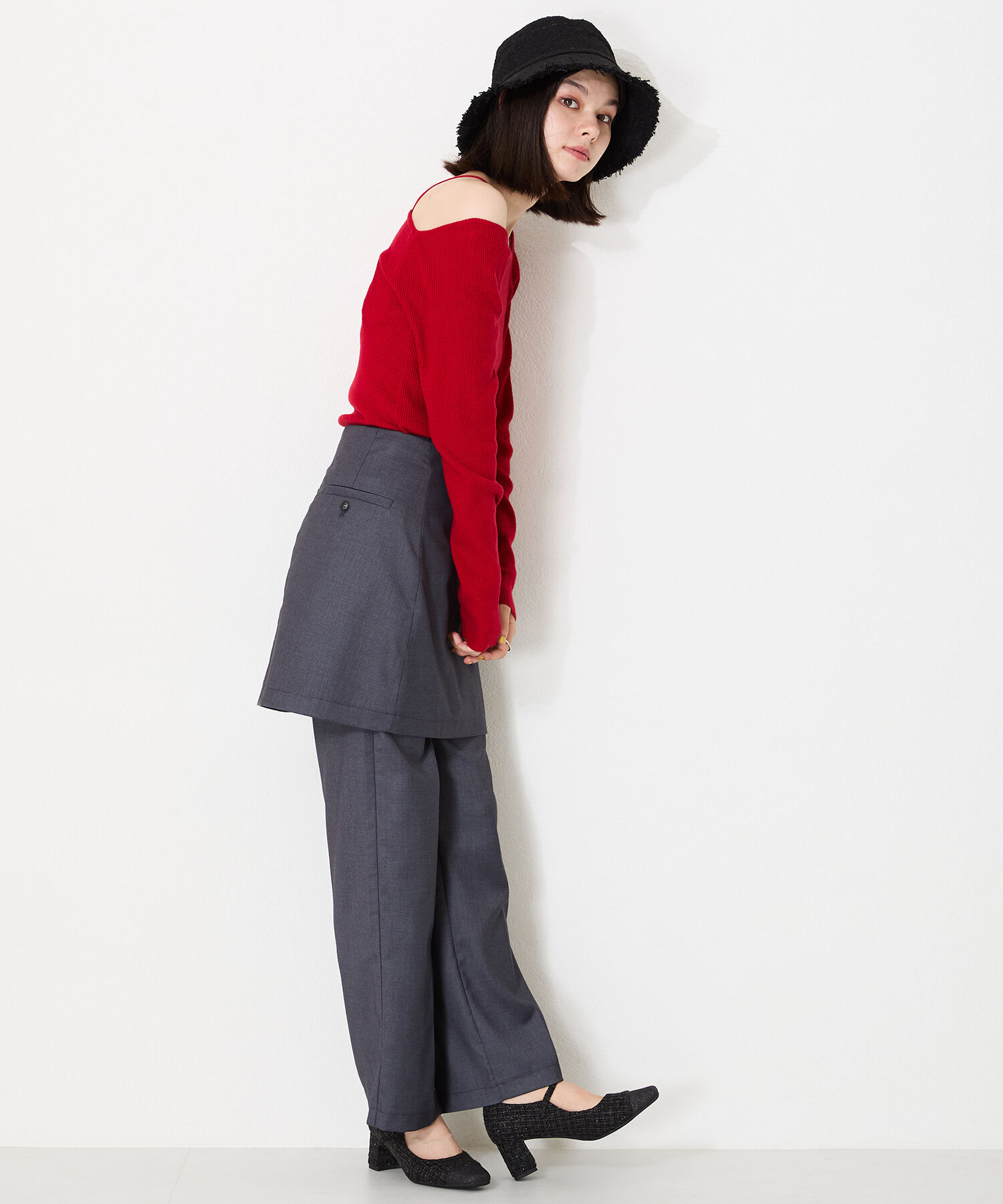 ORiental TRaffic「ツイード切替ワン ストラップパンプス /41309」|パンプス|