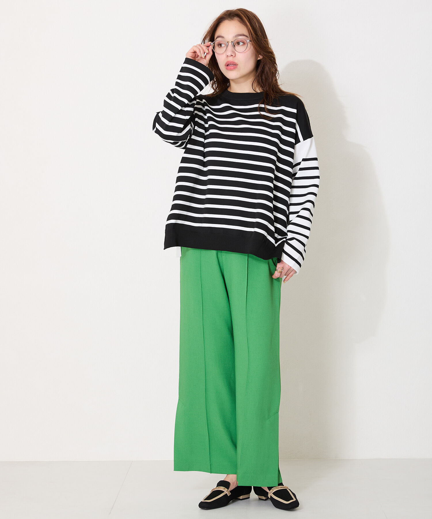 WA Oriental TRaffic「●2025春夏新作●ビットモチーフニットローファー/52102 ローファー 軽い ニット 人気 トレンド 売れてる」|パンプス|