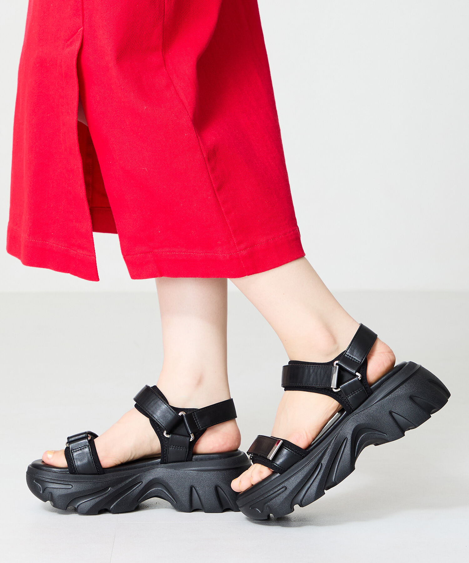 ORiental TRaffic「【トレンド】●2025春夏新作●ボリュームソールベルトスポサン/51212 サンダル 厚底 人気 売れてる」|サンダル|