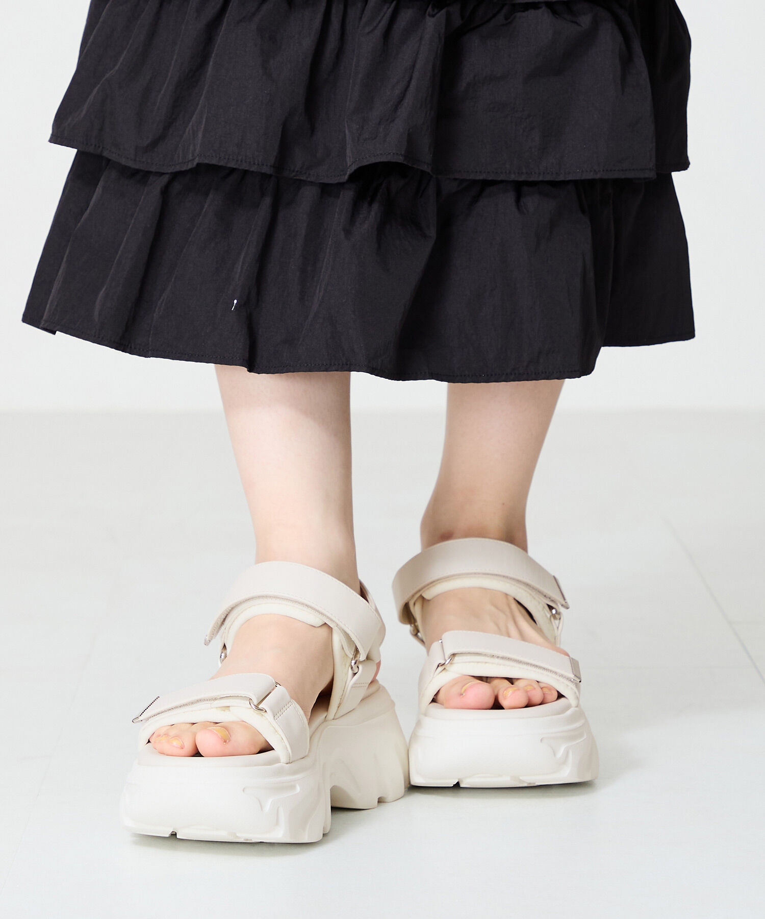 ORiental TRaffic「【トレンド】●2025春夏新作●ボリュームソールベルトスポサン/51212 サンダル 厚底 人気 売れてる」|サンダル|