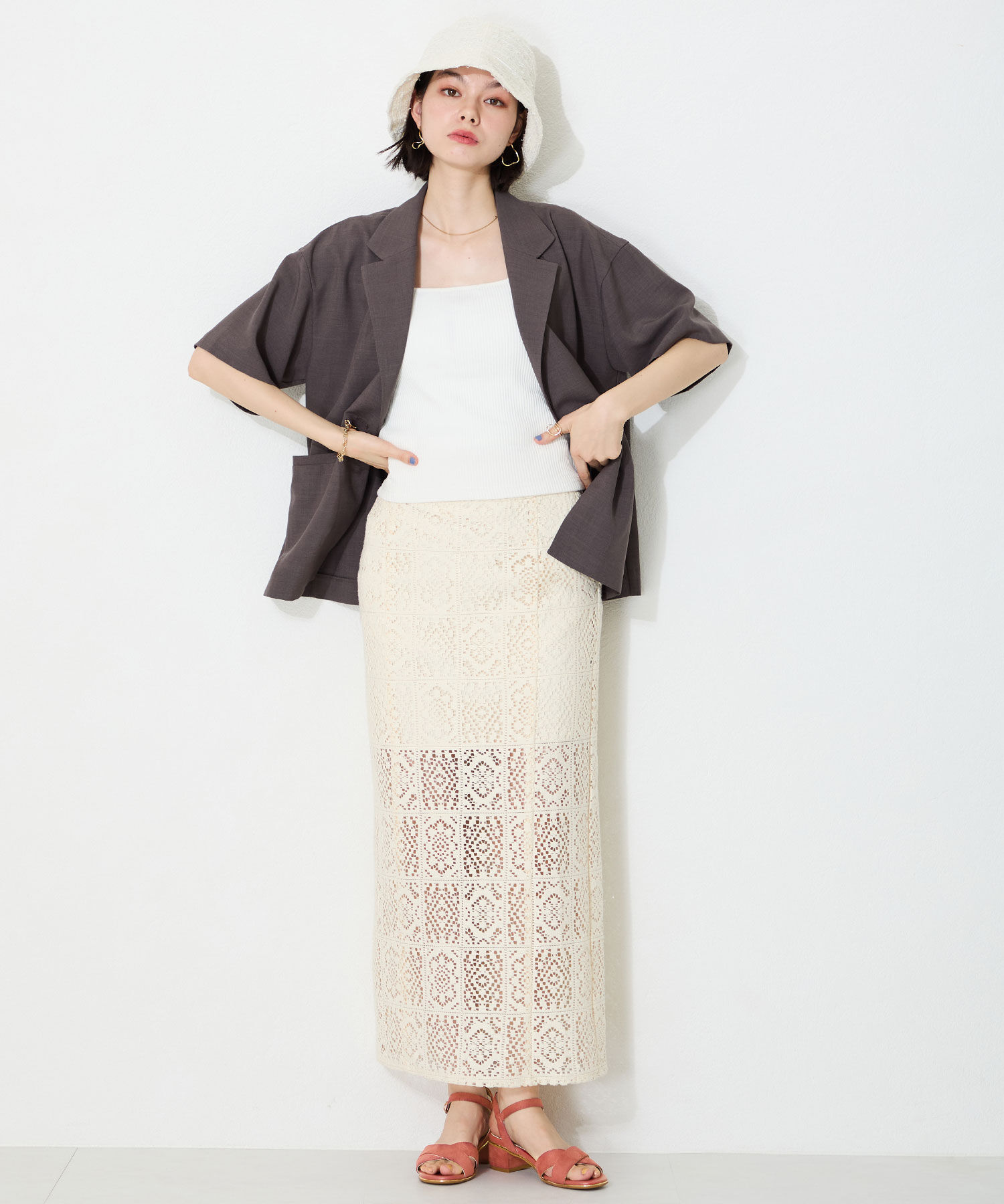 ORiental TRaffic「【WEB限定】●2025春夏新作●クロスストラップメタリックラインサンダル/55201 サンダル トレンド 人気」|サンダル|