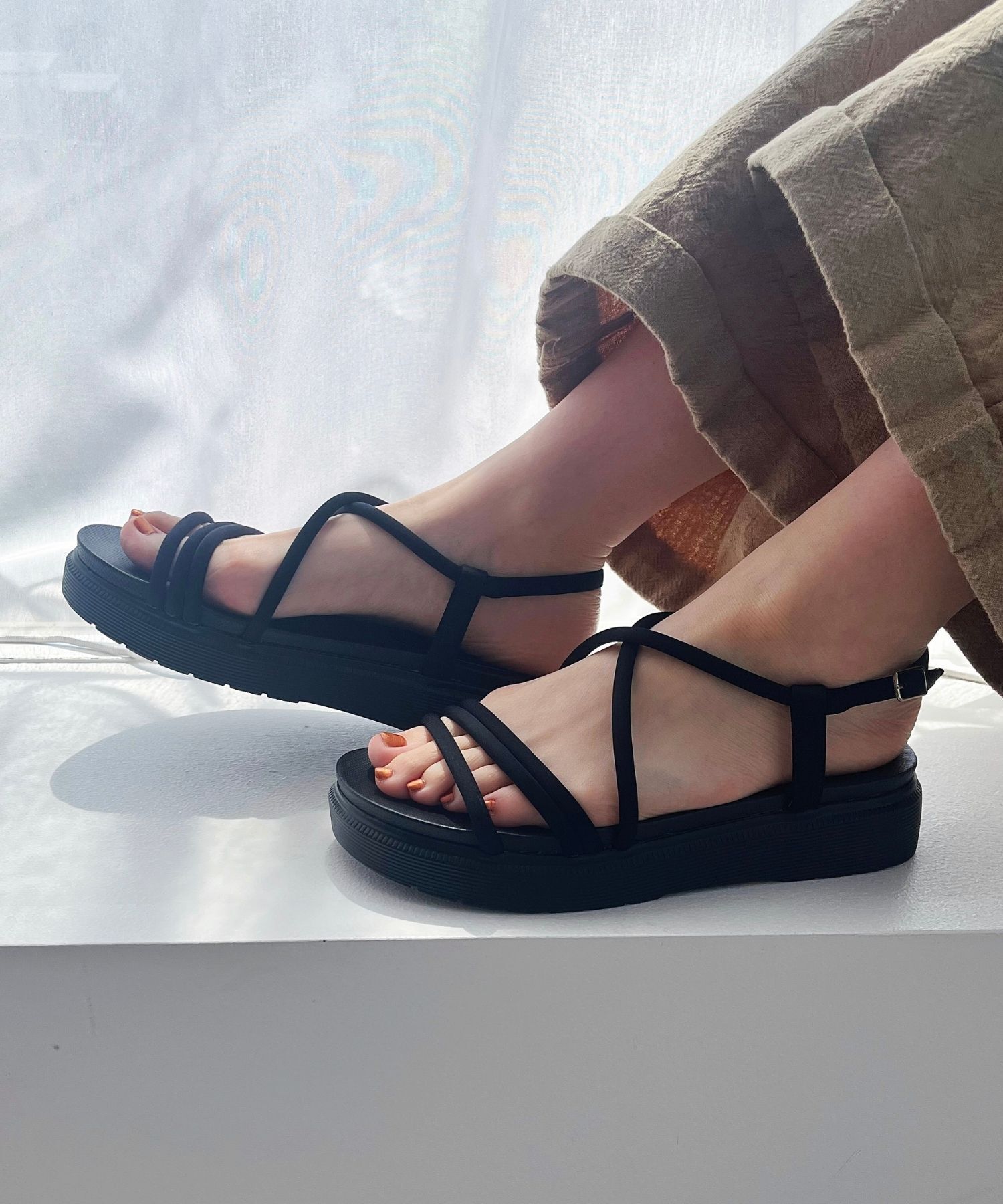 ORiental TRaffic「【WEB限定】●2025春夏新作●チューブストラップスポーツサンダル/55204 厚底　スポサン 人気」|サンダル|