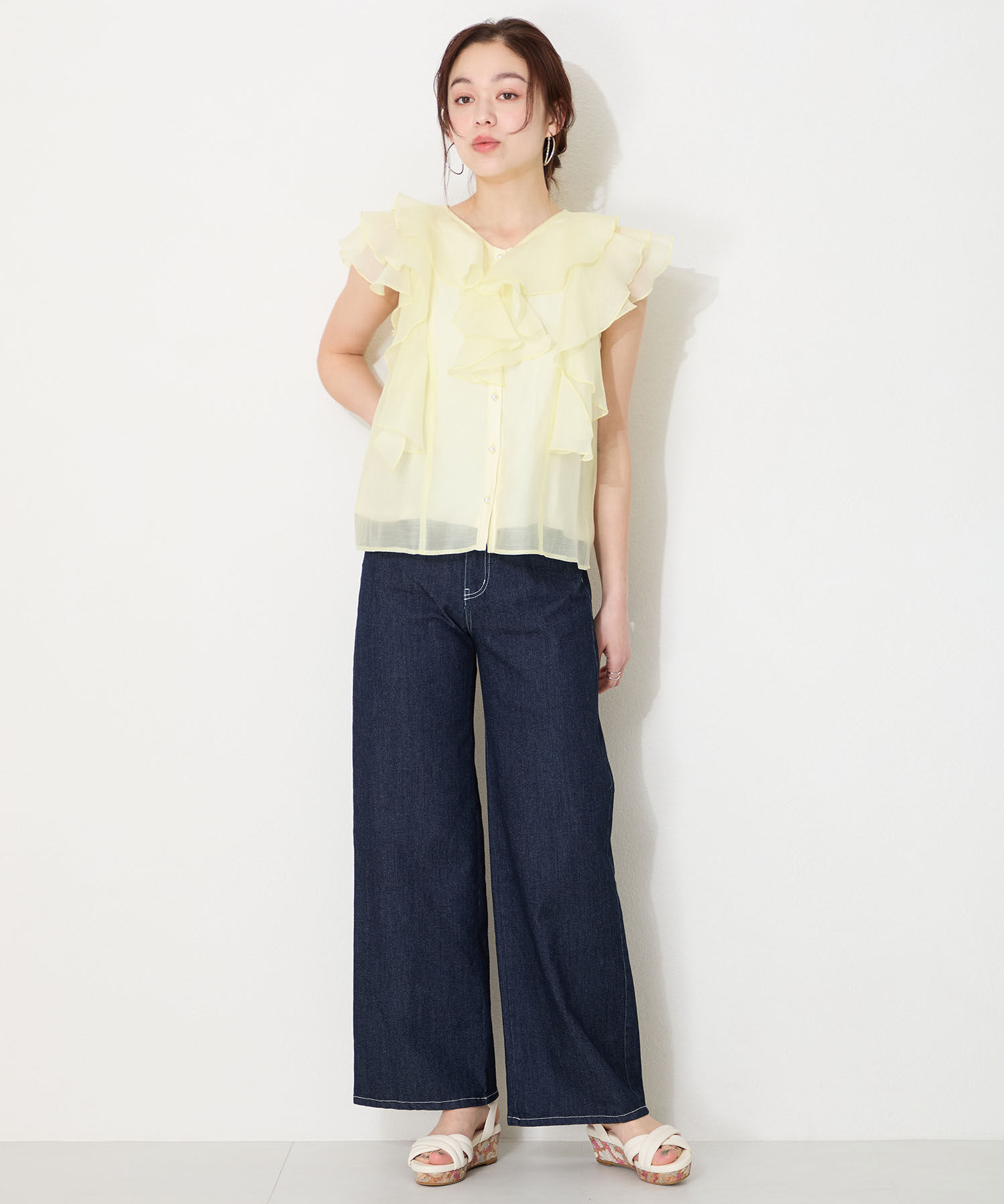 WA Oriental TRaffic「●2025春夏新作●パデットクロスコルクウエッジサンダル/52212 サンダル　人気 トレンド」|サンダル|