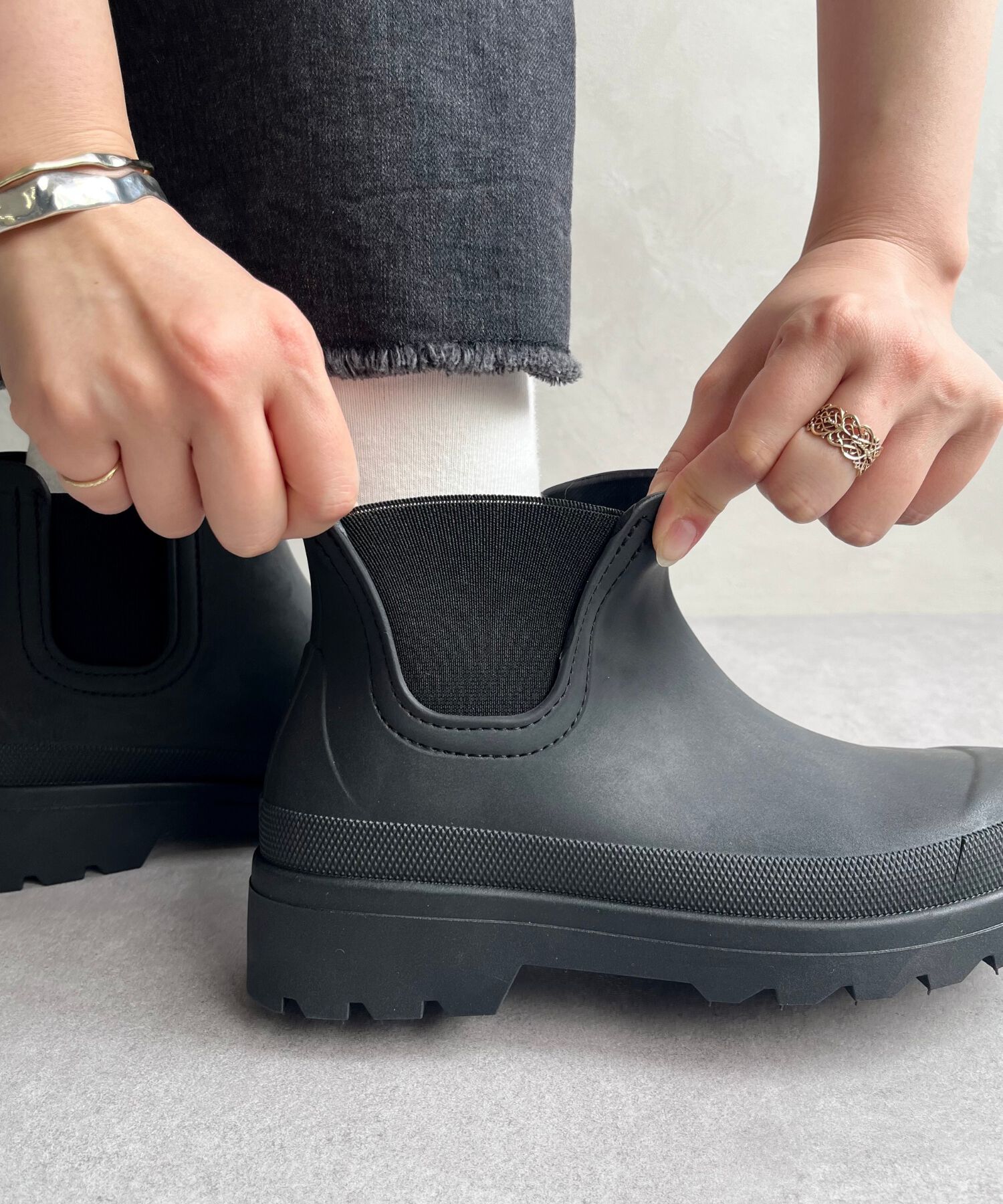 ORiental TRaffic「【防水】アンクル丈 サイドゴア 厚底 レインブーツ /R-0023　レインシューズ ショートブーツ」|ショートブーツ|