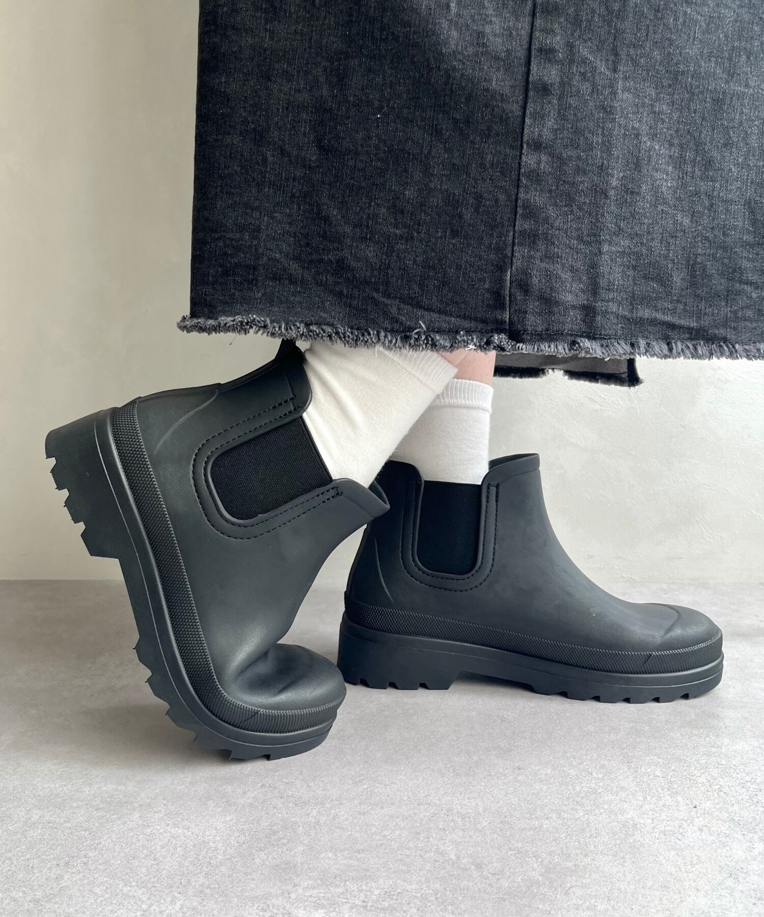 ORiental TRaffic「【防水】アンクル丈 サイドゴア 厚底 レインブーツ /R-0023　レインシューズ ショートブーツ」|ショートブーツ|